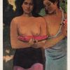 tahitian women with mangos soviet postcard